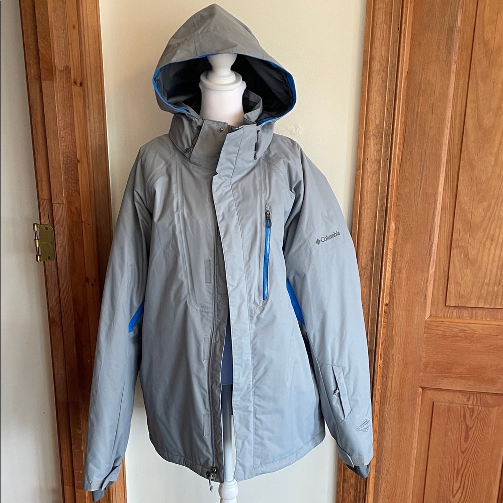 COLUMBIA Men's Omni Heat Thermal Reflective Light Gray Ski Soft Shell Jacket L